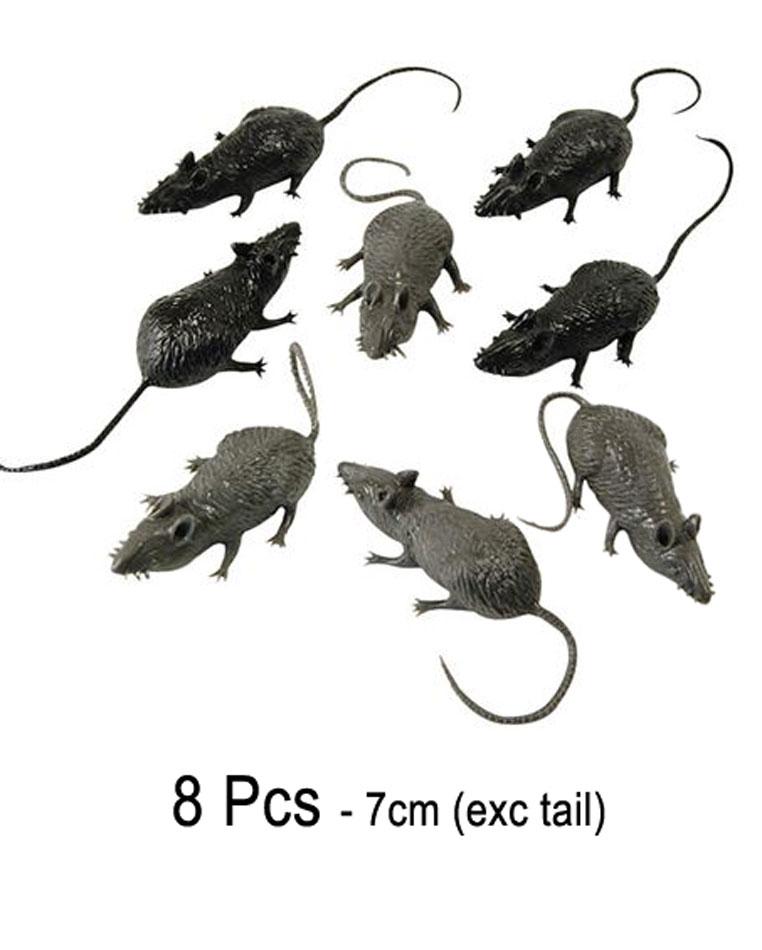 Mice - pkt 8 individual rubber mice AK034 from Karnival Costumes