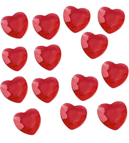 Diamantes 12mm Hearts in Red by Oakwood UK 622845 and avaiolable from Karnival Costumes