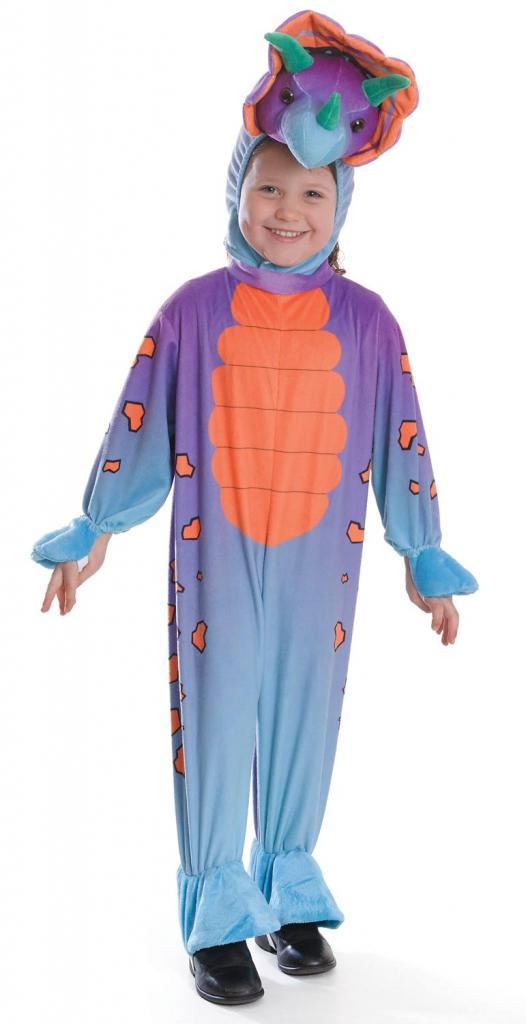 Triceratops Fancy Dress Costume with jumpsuit and headpiece by Bristol Novelties CC084 / CC085 available here at Karnival Costumes online party shop