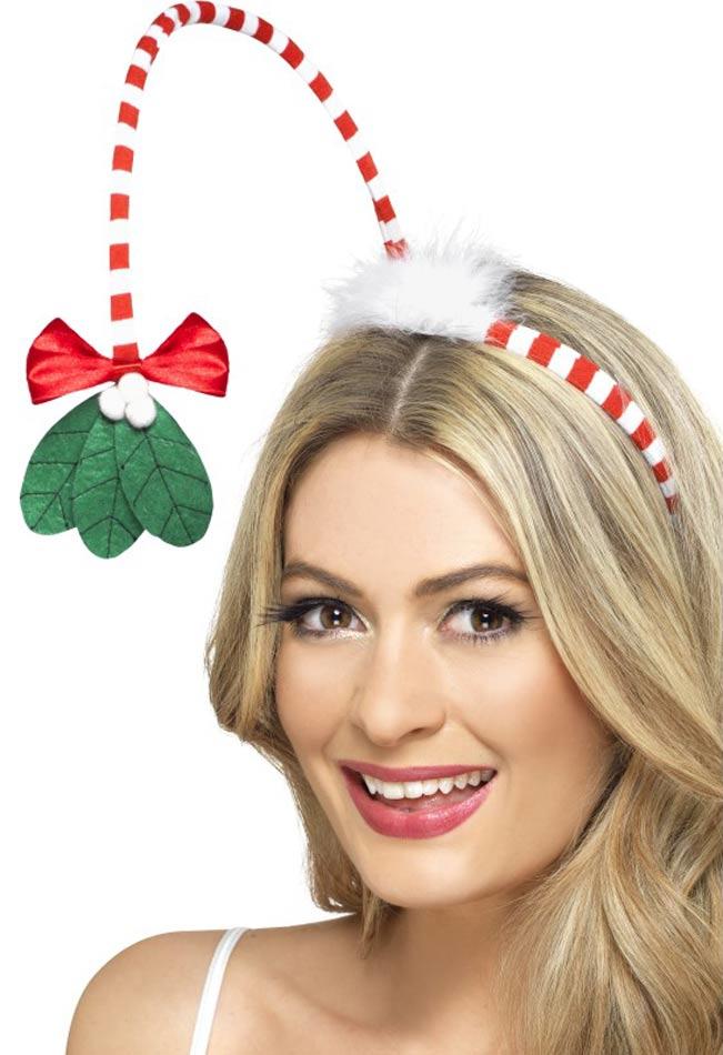 Christmas Mistletoe Kisses Headband by Smiffys 41072 and available here at Karnival Costumes online Christmas Party Shop