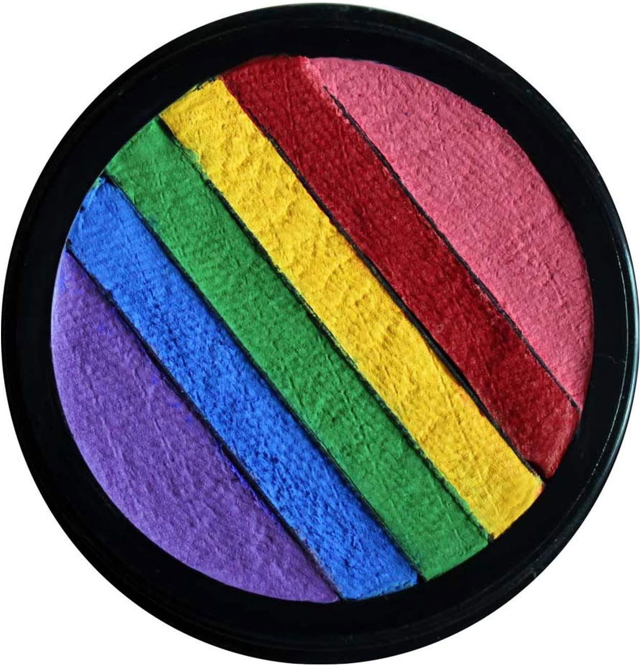 6 colour Rainbow Split Cake Face Paint 20ml by Eulenspiegel 180068 available here at Karnival Costumes online party shop