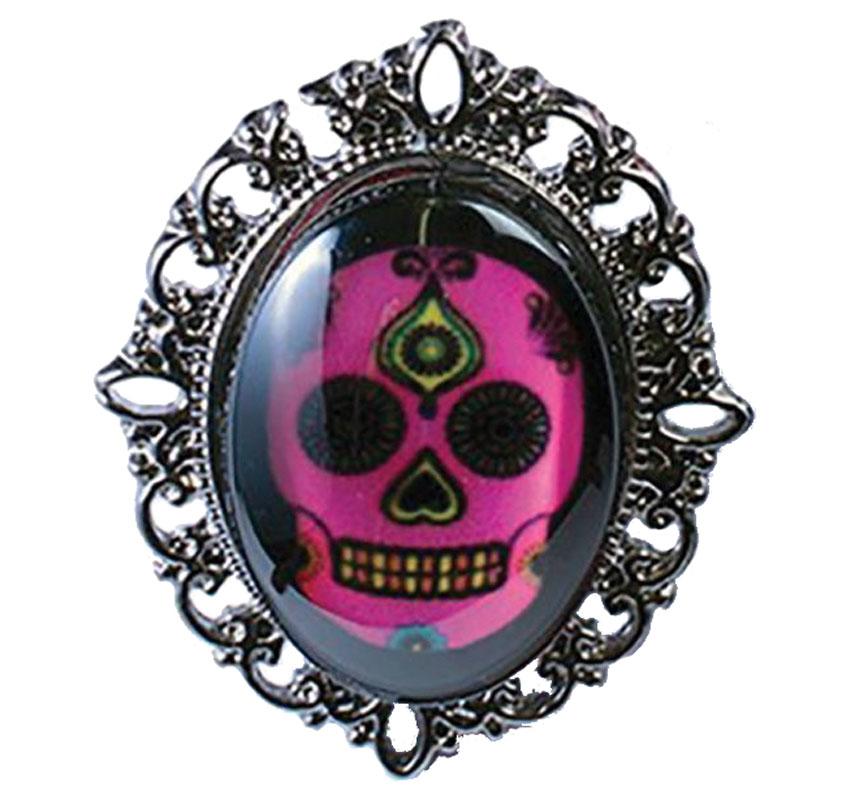 Pretty ladys Day of the Dead ring with skull centre by Forum 74675 available here at Karnival Costumes online Halloween pary shop