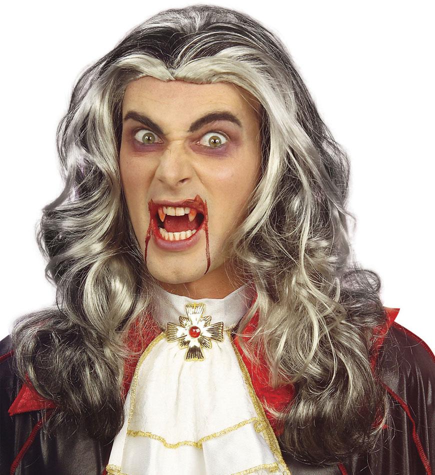 Long Count Dracula Wig for adults by Widmann 6146T available here at Karnival Costumes online party shop