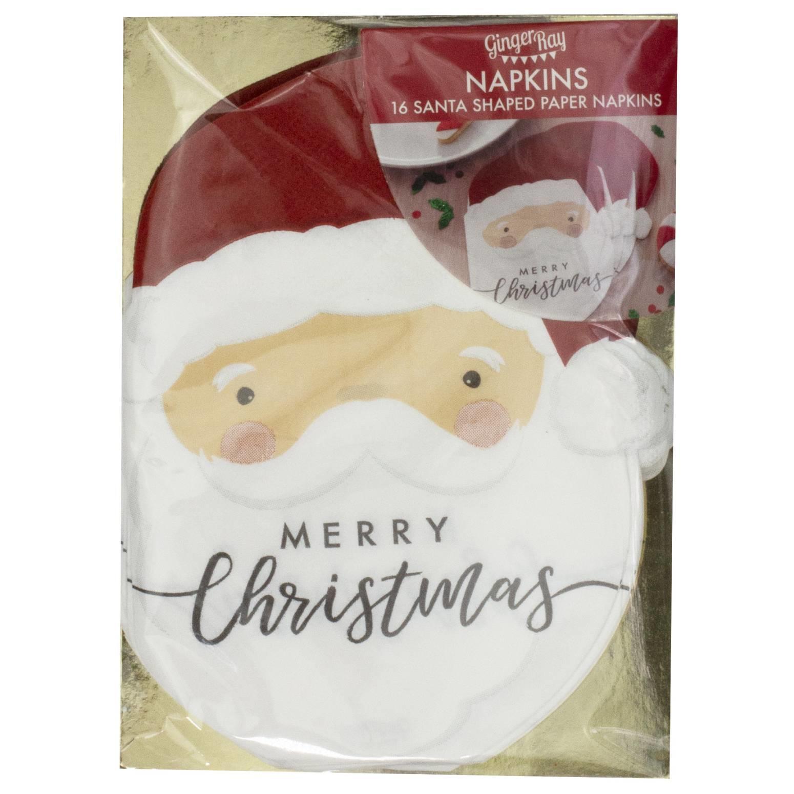Packaging for our Silly Santa Shaped Christmas Napkins by Ginger Ray San-316 available here at Karnival Costumes online Christmas party shop