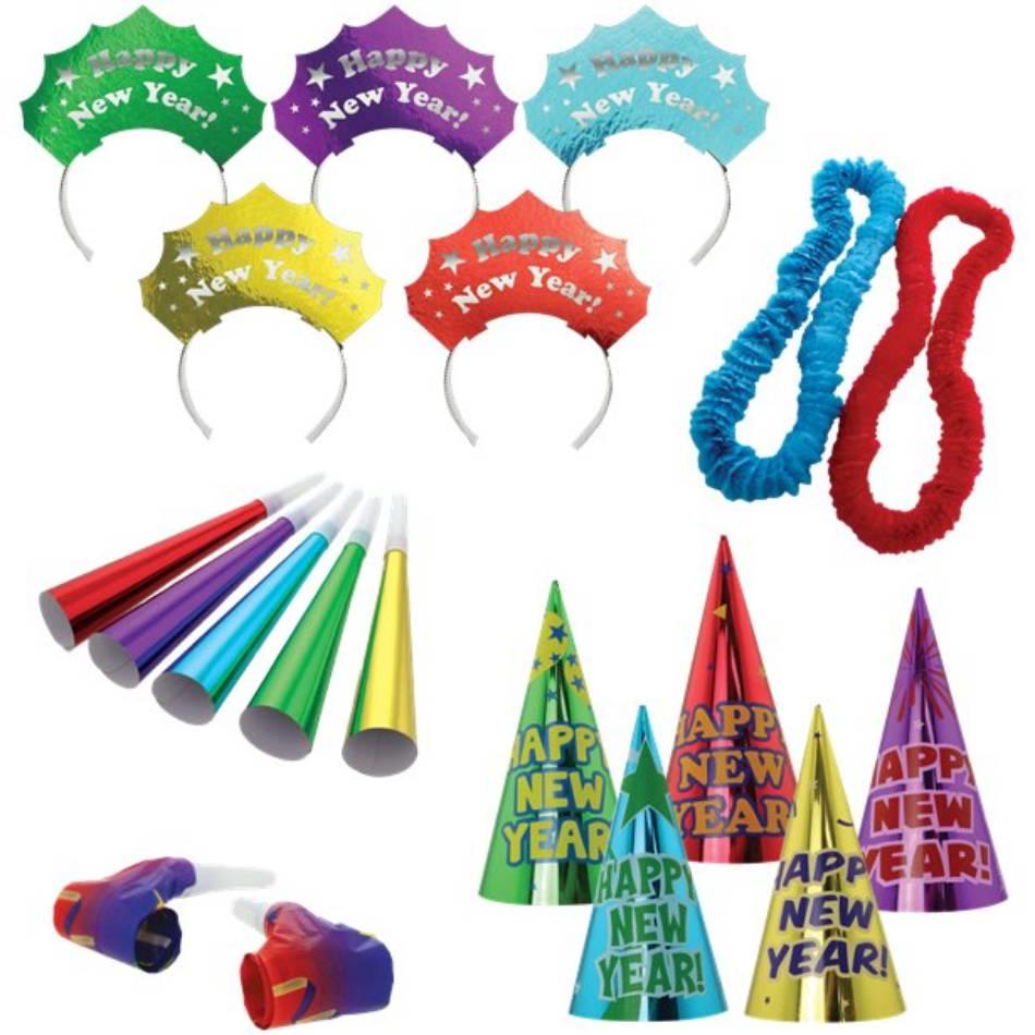 Colourful Happy New Year party box for 10 people 9902945 available here at Karnival Costumes online party shop