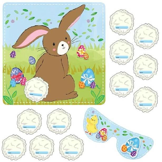Pin the tail on the bunny charming Easter Fun party game by Henbrandt E21178 available here at Karnival Costumes online party shop