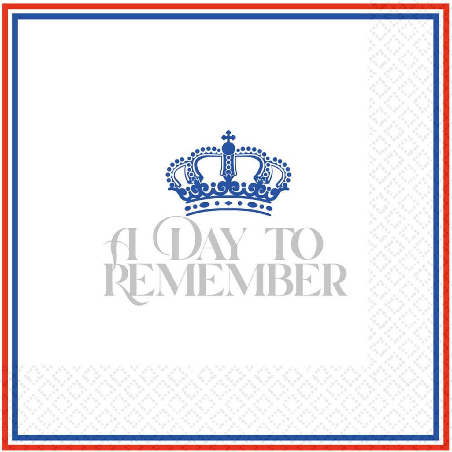 Hot Foil Stamped Day to Remember GB Luncheon Napkins by Amscan 9913010 available here at Karnival Costumes online party shop