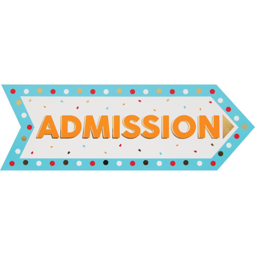 Admission Sign from our Colourful Carnival Boardwalk Signs with Foil Accents by Creative Converting 353995 available here at Karnival Costumes online party shop