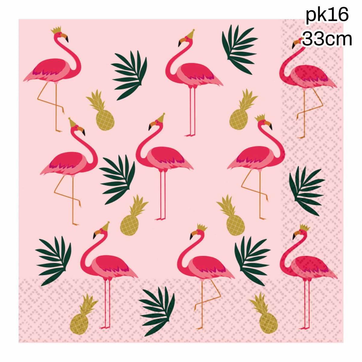 Pk16 2ply Flamingo Luncheon Napkins by Amscan 9914481 available here at Karnival Costumes online party shop