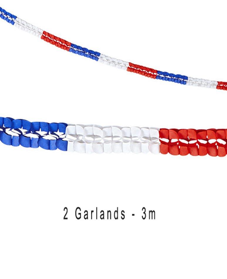 Pack of two Red, White and Blue honeycomb cut Boa Garlands by Widmann 05336 available from Karnival Costumes online party shop
