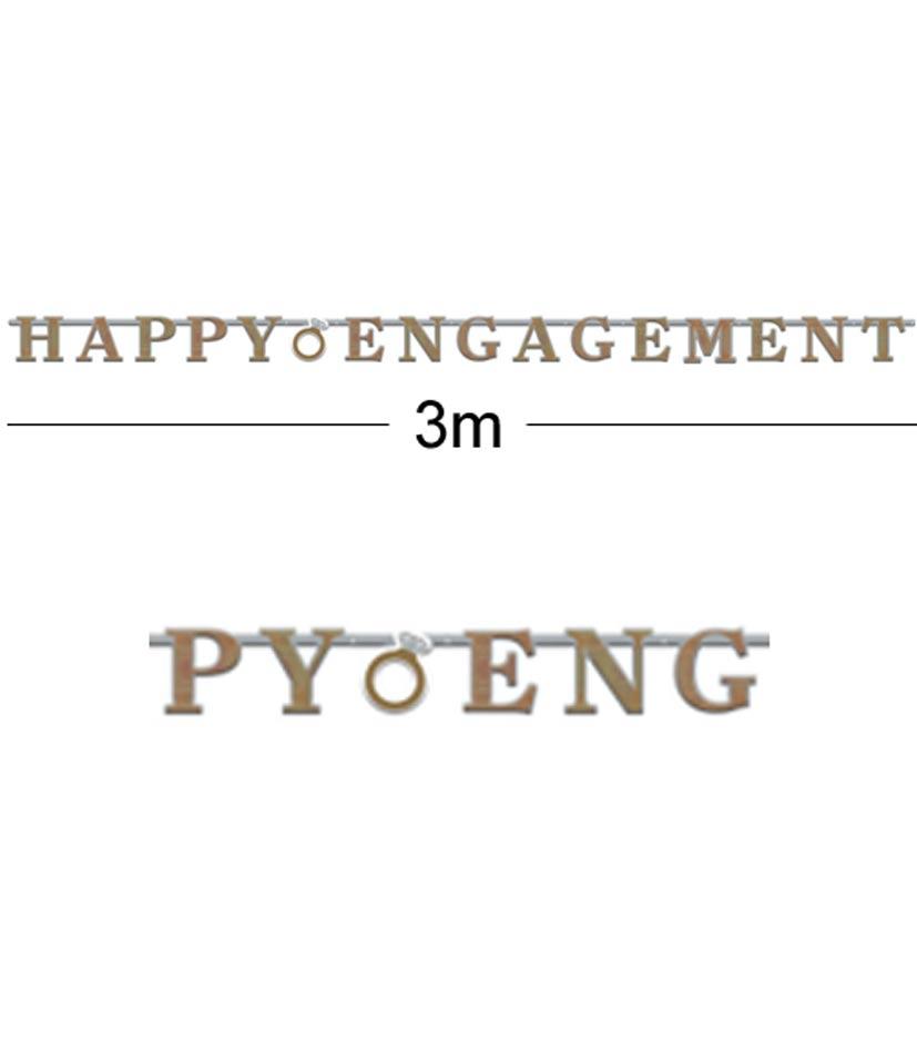 OMG! Engagement Prismatic Letter Banner 3m x 20cm by Amscan 9902233 available here at Karnival Costumes online party shop