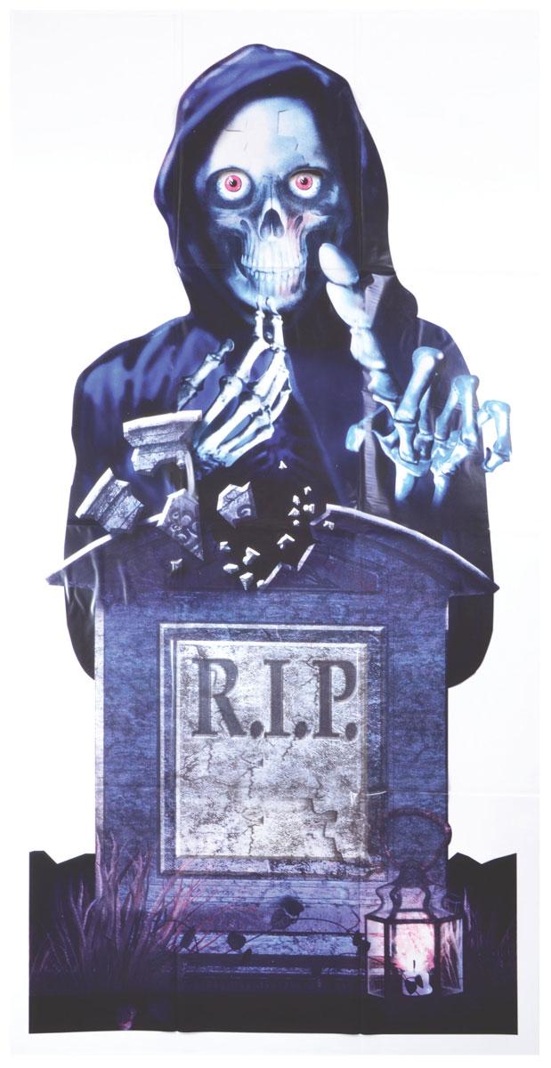 Cemetery RIP Grim Reaper Door Decoration by Bristol Novelties HI300 available from a large collection of Halloween door covers here at Karnival Costumes online party shop