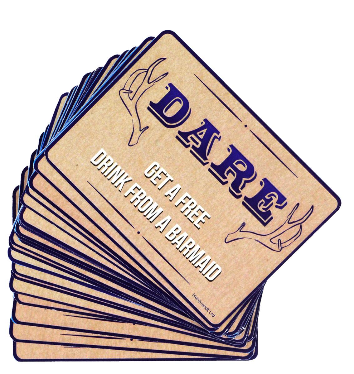 Hilarious Dare Cards game for Stag Nights and boys nigts out by Henbrandt C51463 available here at Karnival Costumes online party shop