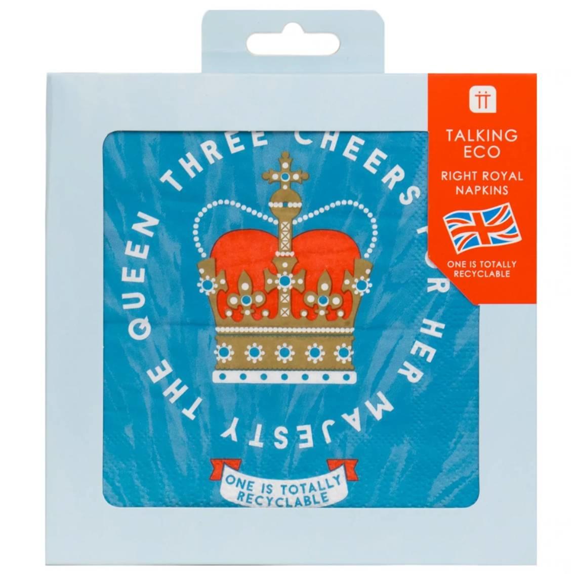 Pack shot for our recyclable Royal Spectacle Napkins by Talking Tables ROYAL-NAPKIN available here at Karnival Costumes online party shop