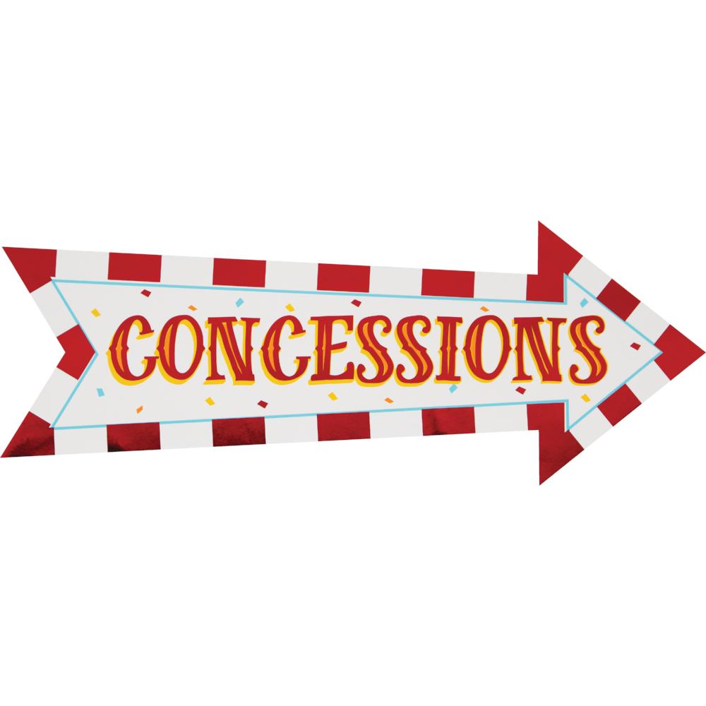 Concessions Sign from our Colourful Carnival Boardwalk Signs with Foil Accents by Creative Converting 353995 available here at Karnival Costumes online party shop