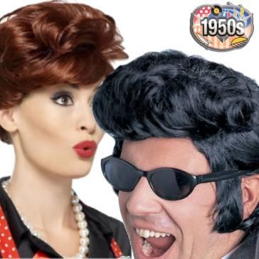 1950s fancy dress costume wigs for men and women. Great selection of styles and colours to choose from. All available here at Karnival Costumes online party shop