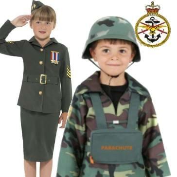 Military fancy dress costumes for children. Great selection of army, air force and navy dress-up outfits available here at Karnival Costumes online party shop