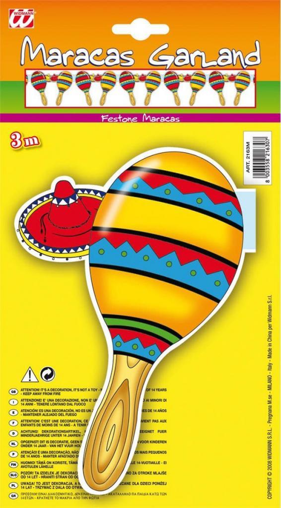 Carnival Maracas Paper Garland by Widmann 2163M available from Karnival Costume online party shop
