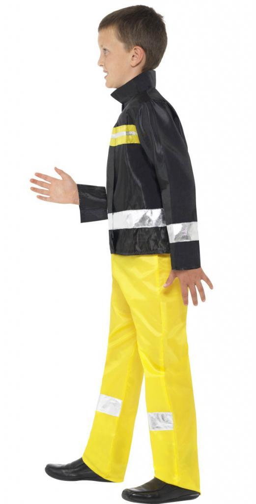 Boy's Fireman Costume, side view. Cheap dress up at Karnival Costumes