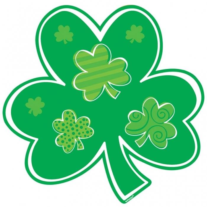 St Patricks Day Cutout Shamrock Leaf 34cm x 33cm by Amscan 197861 available here at Karnival Costumes online party shop