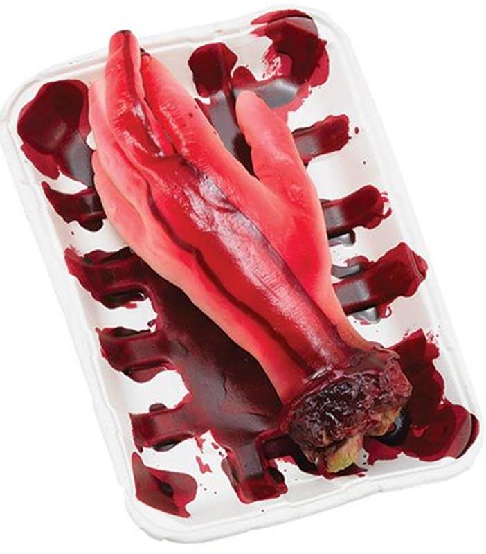 Human Size Severed Hand in a White Dish by Bristol Novelties GJ405 from a huge collection of Halloween Props at Karnival Costumes