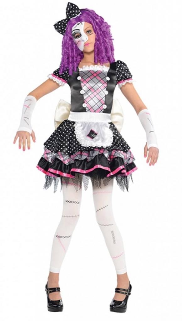 Girls Damaged Doll Fancy Dress Costume by Amscan 999686 in sizes sml-lrg from Karnival Costumes