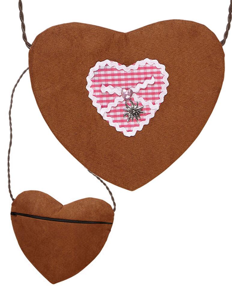 Detailed view of our Oktoberfest Heart Handbag 01049 available here at Karnival Costumes online Oktoberfest party shop