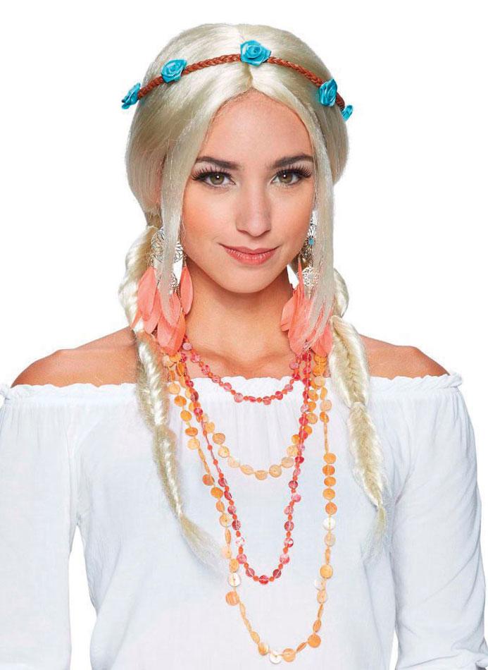 BOHO Style Wig with Headband in Blonde by SVI 5177787 available here at Karnival Costumes online party shop