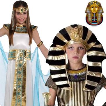 Childrens historical ancient egyptian fancy dress costumes. Great range of stylkes and designs for both boys and girls available here at Karnival Costumes online party shop