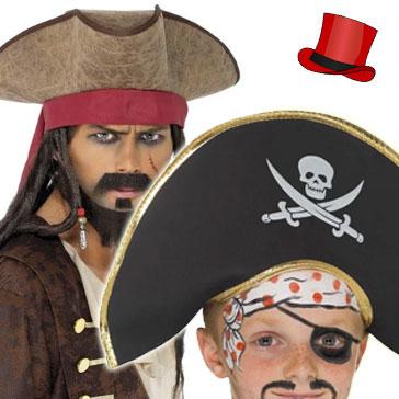 Pirate Hats for adults and children. Huge selection for male and female pirates and buccaneers available here at Karnival Costumes online party shop