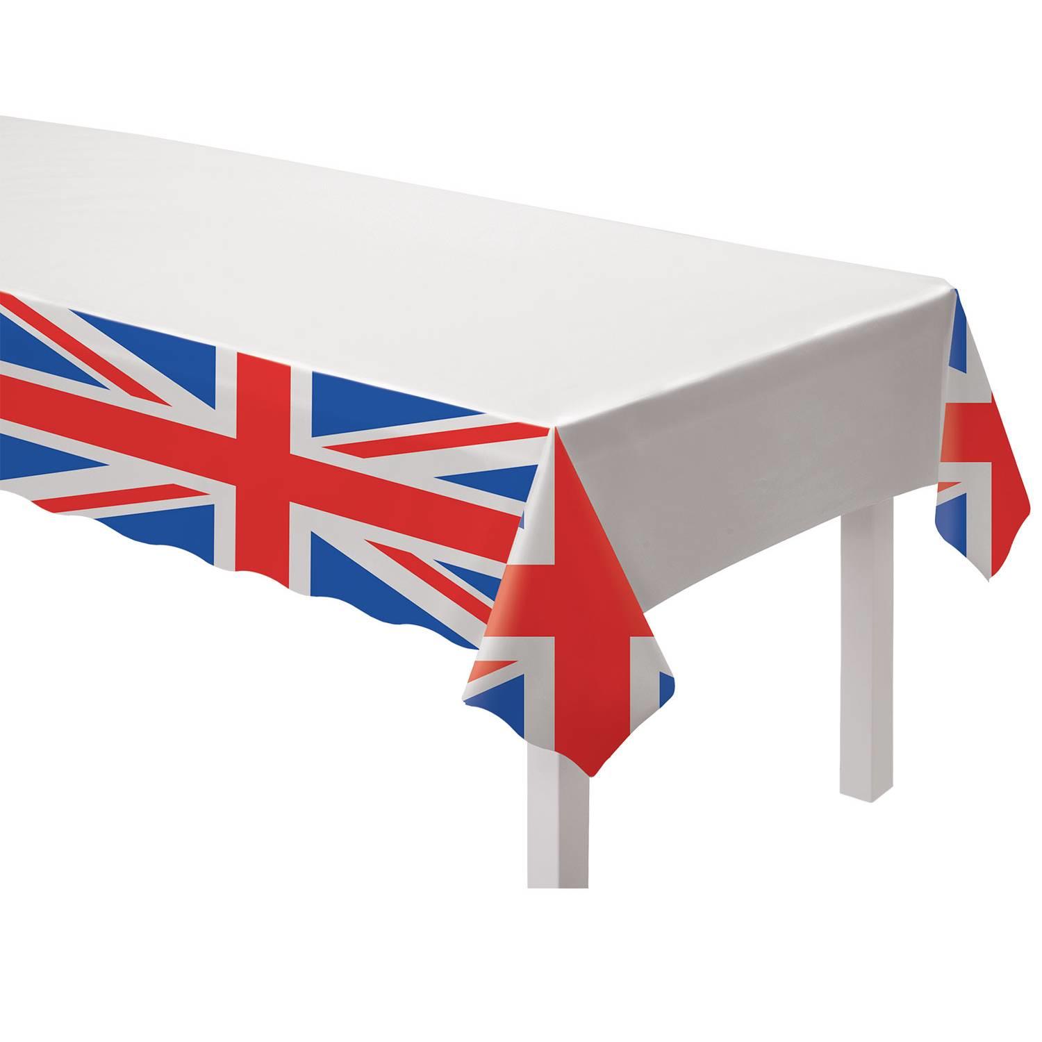 1.8m x 1.2m Union Jack Plastic Tablecover from a collection of Great Britain tableware from Karnival Costumes online party shop.