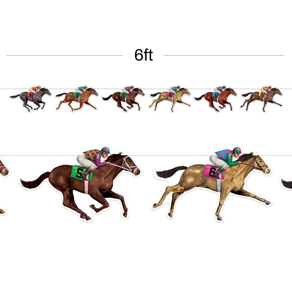 6ft by 10.5" Horse Racing Streamer Banner by Beistle 59951 available ere at Karnival Costumes online party shop