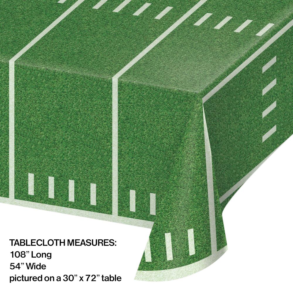 54" x 108" NFL American Football Field Plastic Tablecover by Creative Converting 346634 available here at Karnival Costumes online party shop