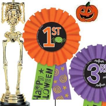 Halloween Party Costumes Awards. Good selections or trophies, badges and rosettes available here at Karnival Costumes online party shop