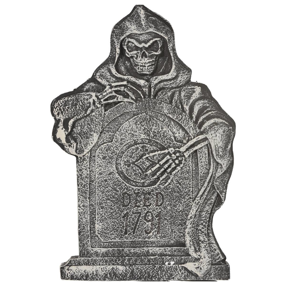 56cm tall Halloween Grim Reaper Tombstone by Amscan 190767 available here at Karnival Costumes online Halloween party shop