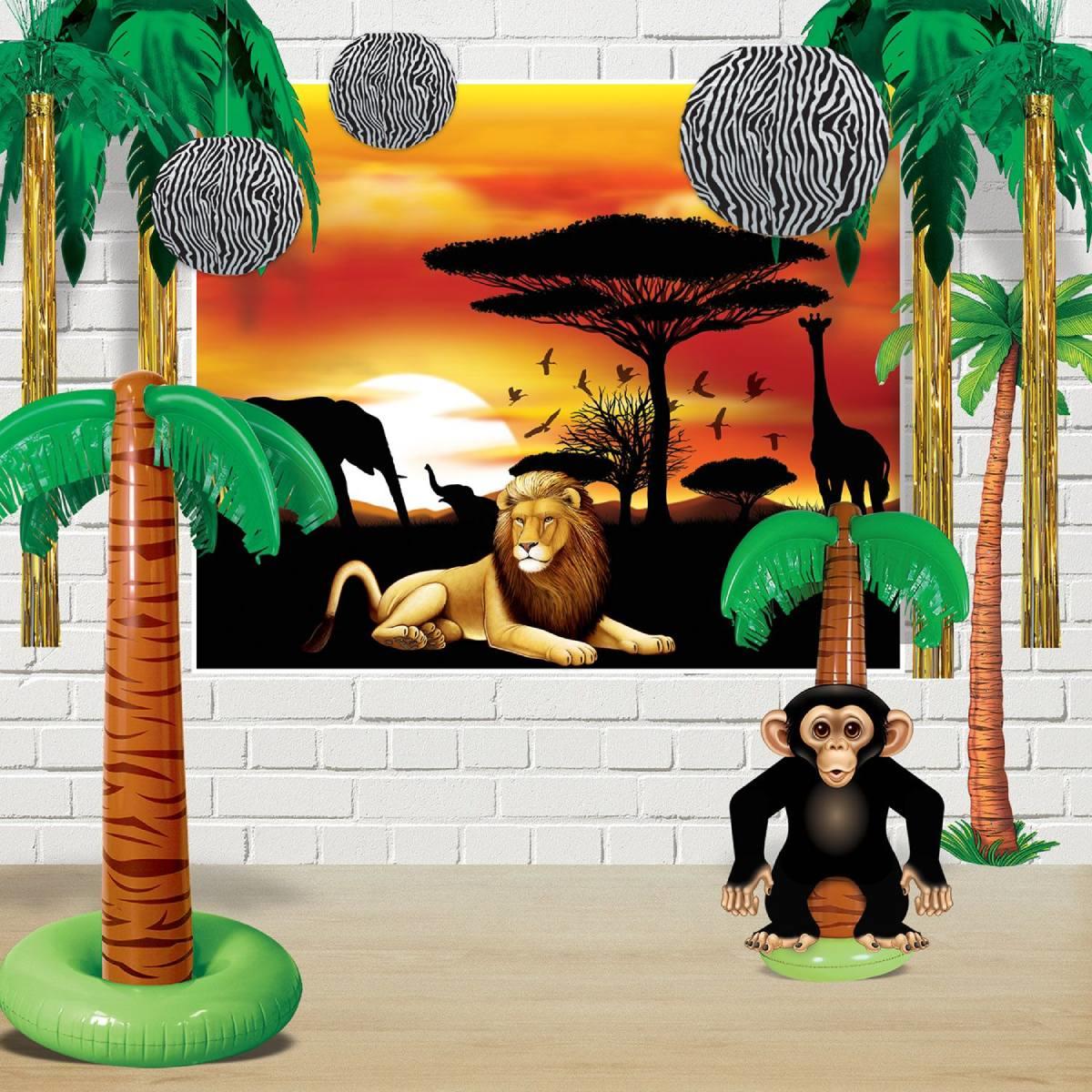 Lifestyle shot for our African Safari Insta-Mural - 5ft x 6ft by Beistle 53046 available in the UK here at Karnival Costumes online party shop