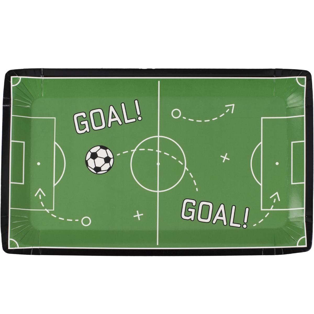 Football Pitch Paper Party Plates by Ginger Ray FT-106 available here at Karnival Costumes online party shop