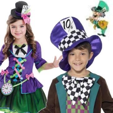 Mad Hatter fancy dress costumes for children. Great range for boys and girls available here at Karnival Costumes online party shop.
