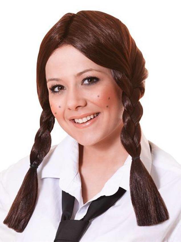 School Girl Wigs - Brown