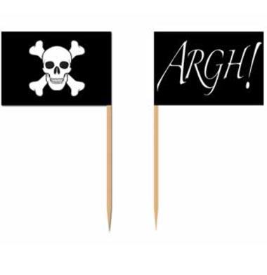Beware of Pirates Flag Party Picks - Pkt 50