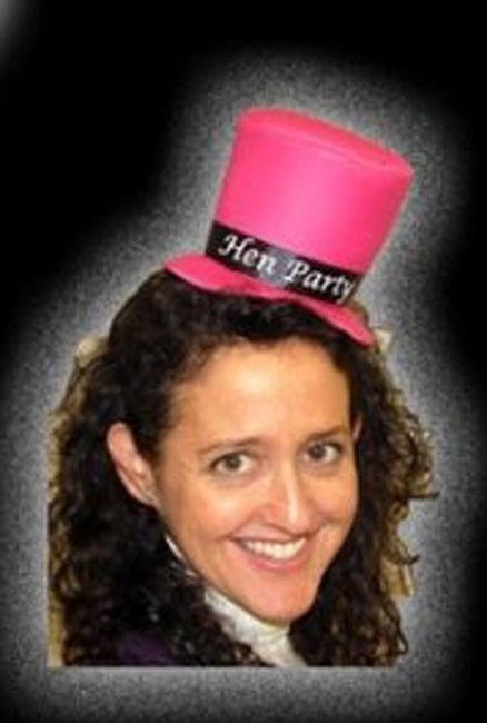 Hen Party Mini Top Hat being worn - available from Karnival Costumes