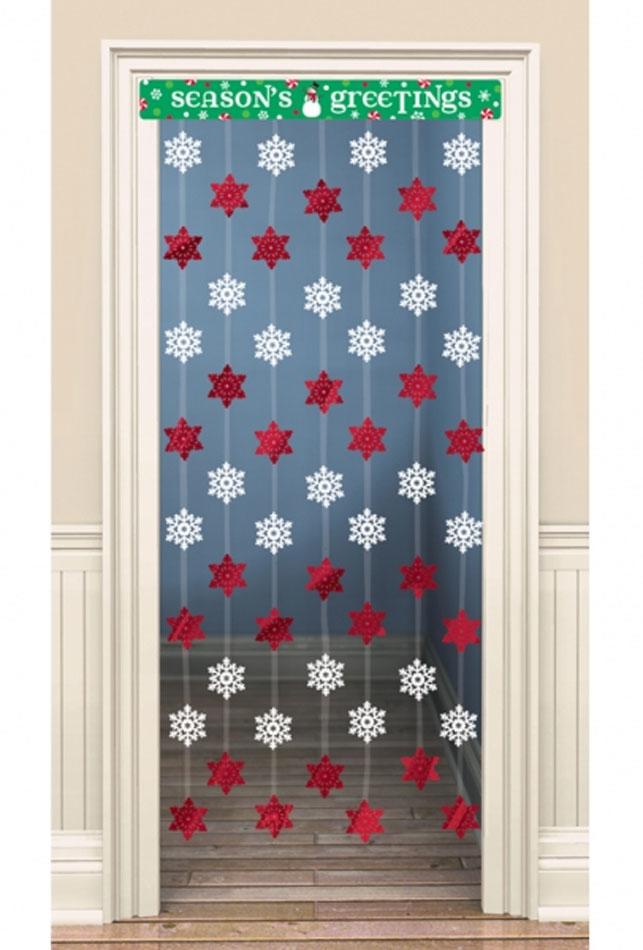 Christmas Snowflakes and Stars Door Decoration 198cm long by Amscan 241267 and available from Karnival Costumes