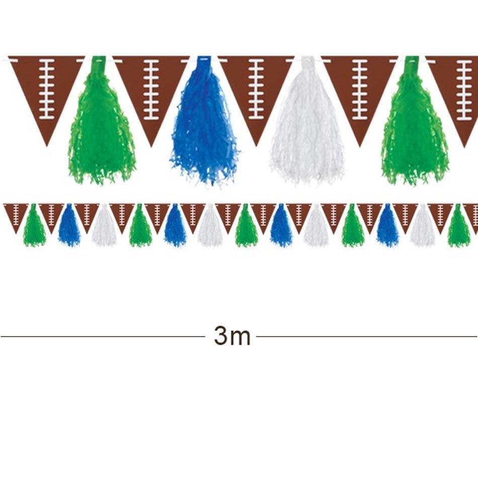 3m American Football Tassel Garland Bunting by Amscan 220110 and available here at Karnival Costumes online party shop