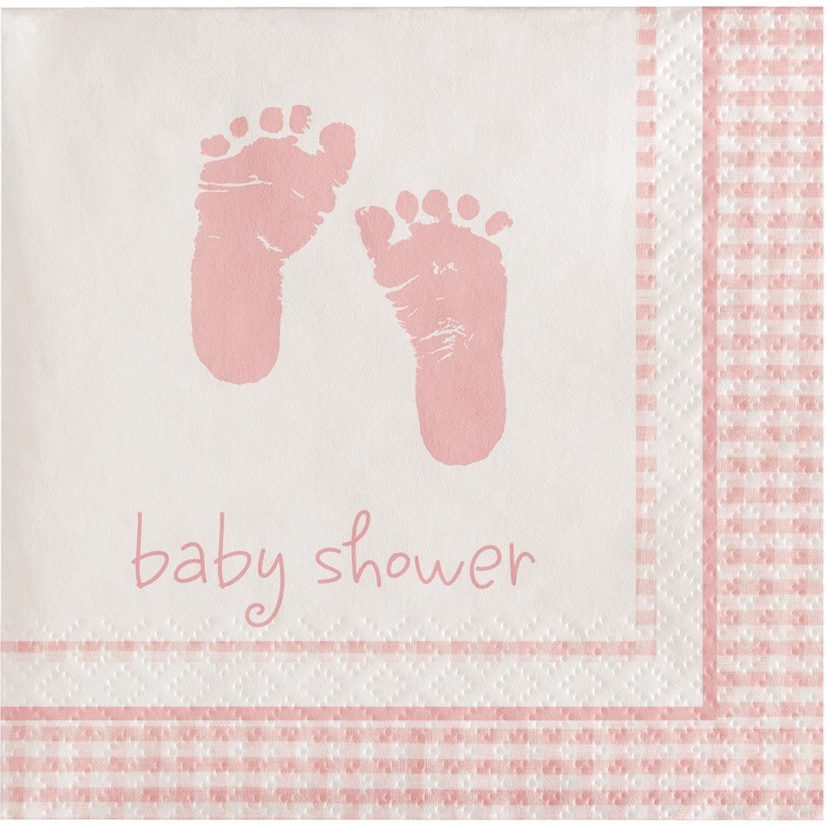 Pack 16 Plaid Baby Girl Luncheon Napkins by Creative Party 661897 available in the UK here at Karnival Costumes online party shop