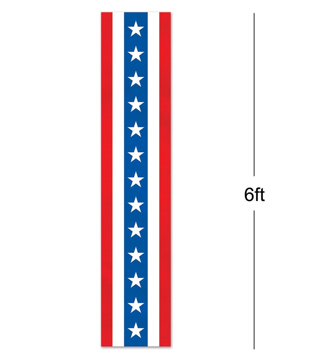 Patriotic American Column Bunting - 6ft by Beistle 53303 and available here at Karnival Costumes online party shop