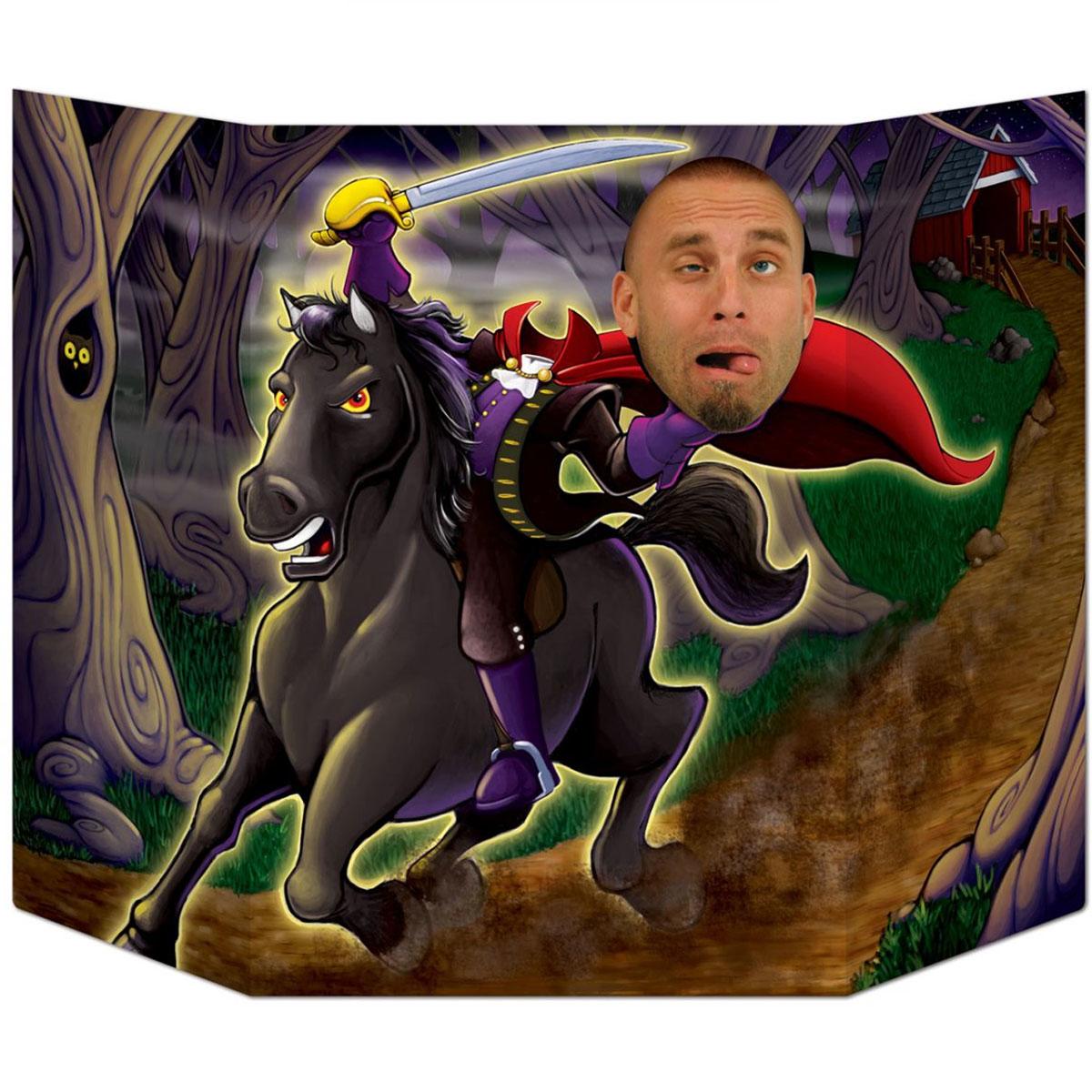 Headless Horseman Photo Booth Prop - 37" x 25" by Beistle 00992 available in the UK here at Karnival Csotumes online Halloween party shop