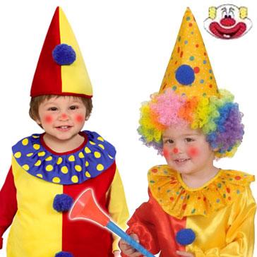Toddlers and infants clown fancy dress costumes available here at Karnival Costumes online party shop
