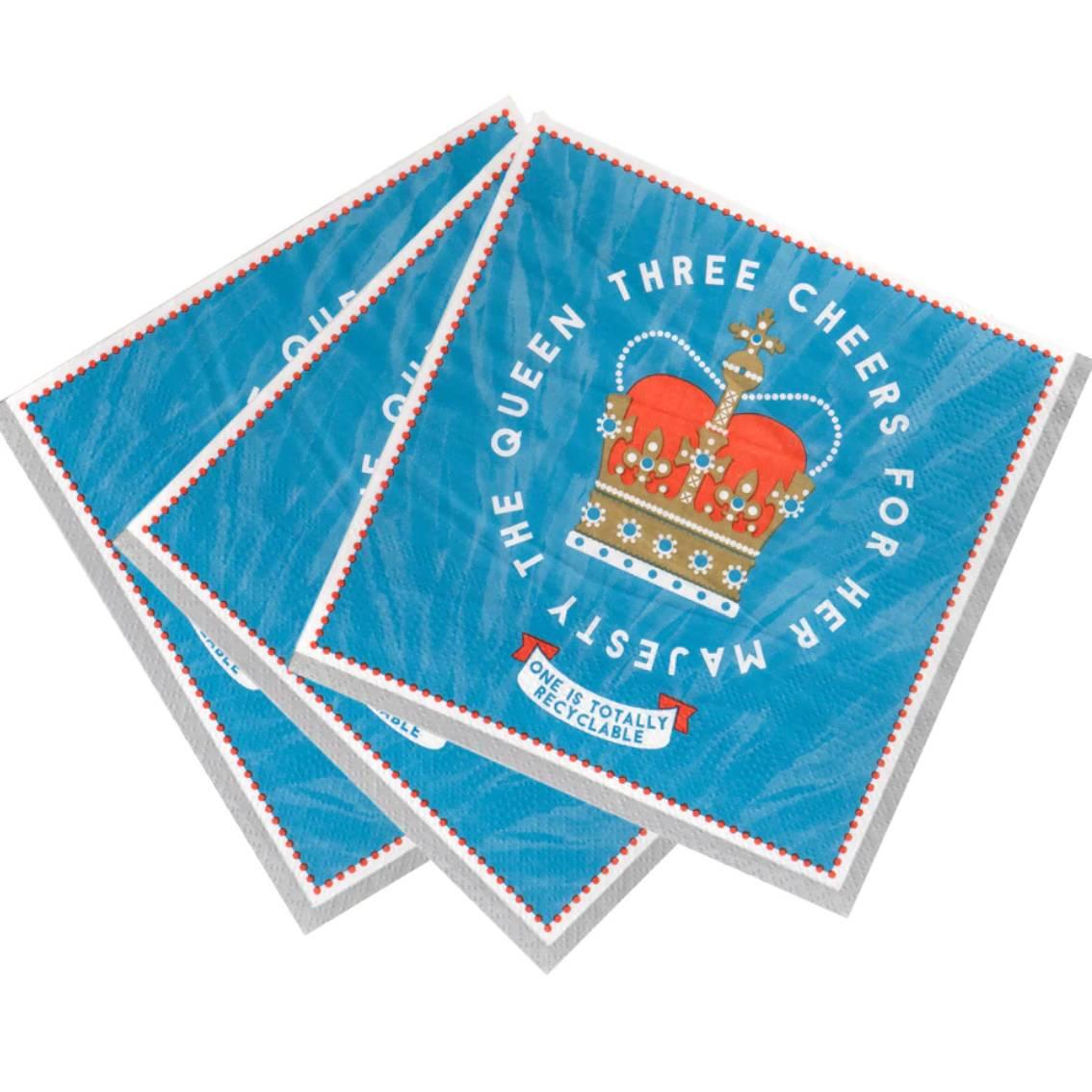 Royal Spectacle Napkins by Talking Tables ROYAL-NAPKIN pk21 33cm available here at Karnival Costumes online party shop