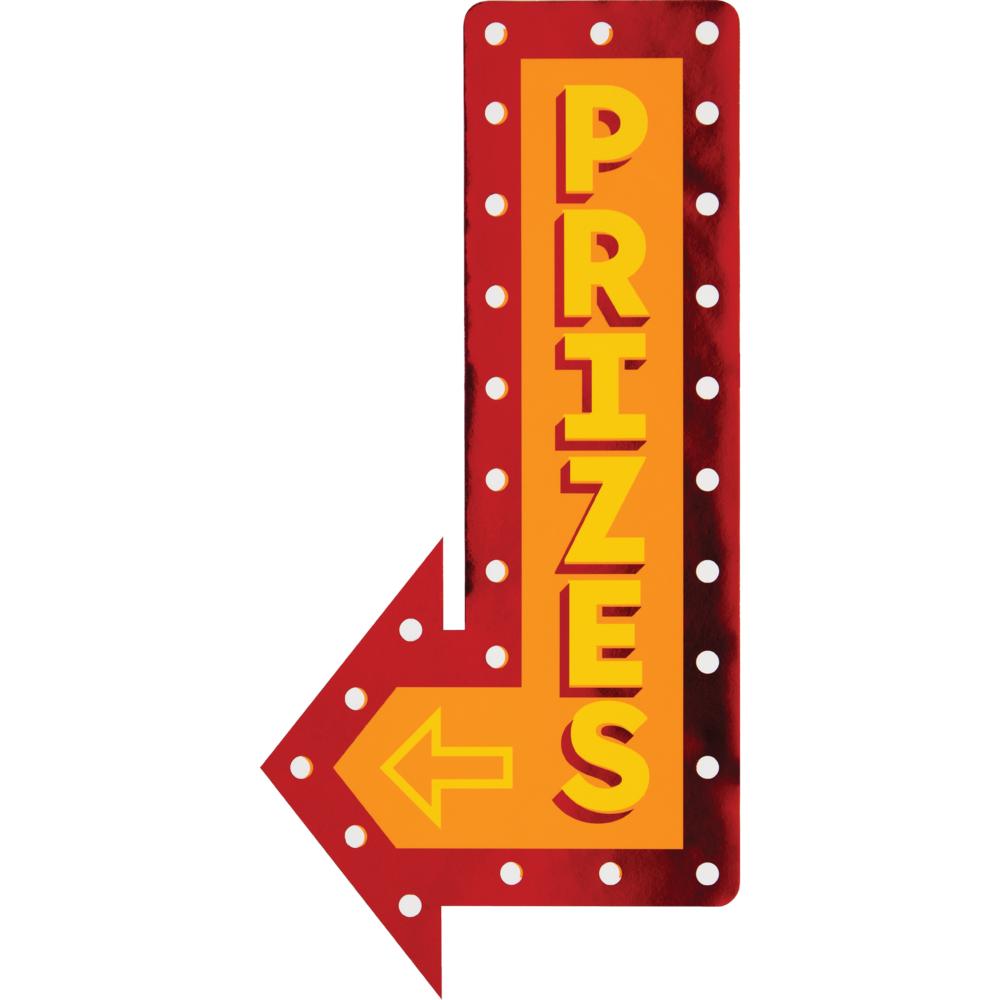 Prizes Sign from our Colourful Carnival Boardwalk Signs with Foil Accents by Creative Converting 353995 available here at Karnival Costumes online party shop