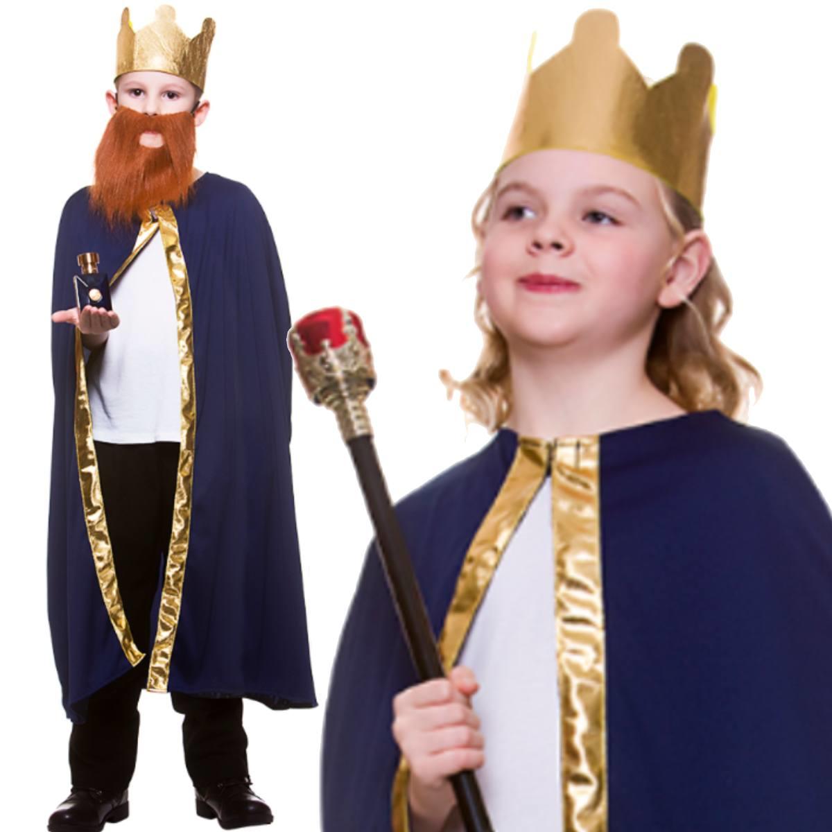 Childrens Unisex King or Queen Robe and Crown in Royal Blue by Wicked EGB-4927 available here at Karnival Costumes online party shop